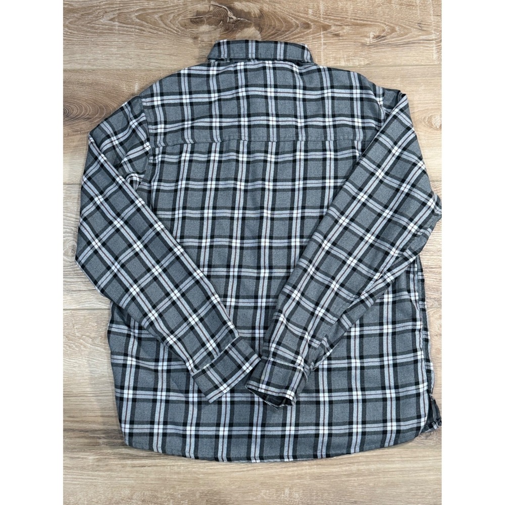 Mountain Hardwear Mens Med Plaid Flannel LS Button Up Down Shirt Gray Black Red - Picture 3 of 7